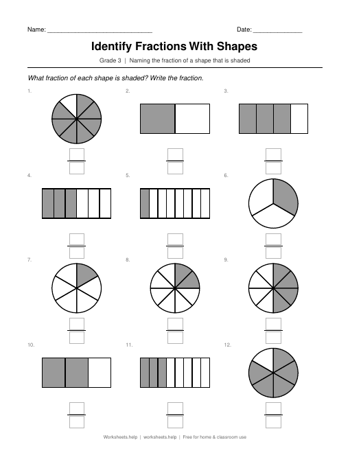 Preview of Identify Fractions With Shapes worksheet