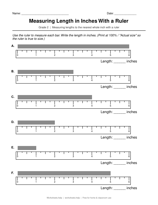 Preview of Measuring Length in Inches With a Ruler worksheet